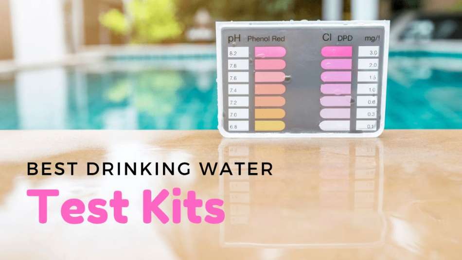 Water test kit next to pool